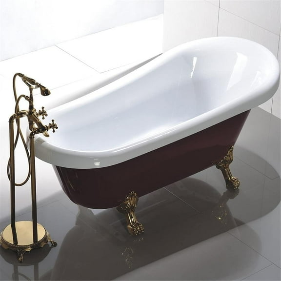Vanity Art 67" x 32" Acrylic Freestanding Bathtub Contemporary Soaking Tub with Overflow and Pop-Up Drain, VA6311-RL