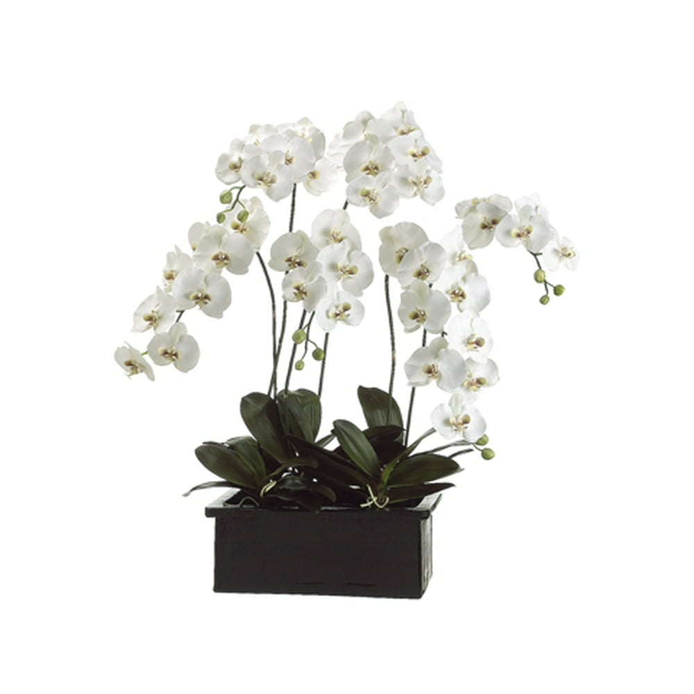 3.5� Potted Artificial White Silk Phalaenopsis Orchid