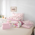 thumbnail image 6 of Manfei Merry Xmas 7 Pieces Full Size Bedding Sets,Farmhouse Santa Claus Full Size Bed in a Bag,Pink Reversible, 6 of 7
