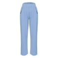 thumbnail image 3 of WILLBEST Pantalones Casuales para Mujer: Pantalones Anchos con Cordón En La Cintura, Cintura Alta, Elásticos, Cómodos, Rectos y Largos con Bolsillos. Extra Grande, 3 of 5