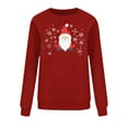 thumbnail image 4 of Christmas Sweatshirt Women Christmas Tree Cake Graphic Sweater Shirts Xmas Holiday Pullover Cute Long Sleeve Tops Wine S, 4 of 6