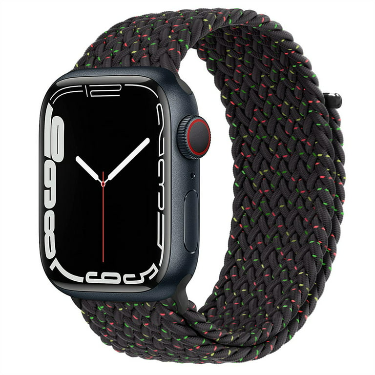 Stretchable Black-Green Solo Loop Braided Apple Watch Band for 44mm / 42mm  models