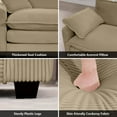 thumbnail image 3 of Modern Oversized Corduroy Armchair,Deep Seat Accent Chair with Pillow,Comfy Single Sofa Chair for Living Room Bedroom Apartment,Camel, 3 of 6