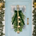 thumbnail image 6 of AHeartcove 2 Pieces 20" Christmas Teardrop Swag for Front Door with Green Bowknot and Lights Artificial Norfork Pine Needles Greenery Swags Wreaths for Christmas Indoor Outdoor Decorations, 6 of 7