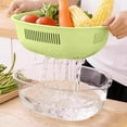 thumbnail image 4 of Green Multi Functional Kitchen Sink Colander Basket With Strainer For Washing Vegetables Fruits And Draining 34X25X12Cm 13.39X9.84X4.72In, 4 of 6