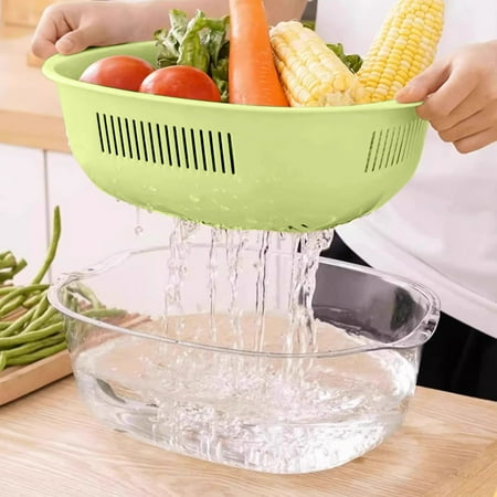 

Xaoshaoyi Multi Functional Basket New Fruit Cleaning Bowl With Strainer Container Kitchen Sink Food Catcher Drainer Fruit Rinser Vegetable Washing Filter Bowl