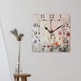 thumbnail image 3 of 10 Inch Wall Clock Battery Operated Square Clock for Office, Kitchen, Outdoor, Living Room,Flowers Watercolor Elaborate, 3 of 4