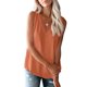 thumbnail image 2 of Camiseta de Tirantes Holgada Sin Mangas con Cuello en V y Encaje de Pestañas de Verano, Color Naranja, Talla S, 2 of 9