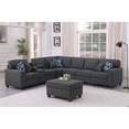 thumbnail image 6 of Pemberly Row 8-Piece Fabric Upholstered Sectional w/ Console & Ottoman-Dark Gray, 6 of 12