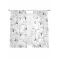 thumbnail image 2 of Sheer Curtains 72 Inches Long 2 Panels, Country Abstract Wild Flowers Rod Pocket Curtain Voile Draperies, Summer Blossom Floral Herb Light Filtering Window Treatment for Living Room Kitchen Bedroom, 2 of 8