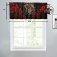 thumbnail image 4 of Leopard Floral Curtains Valances for Home Decor Valentine's Day Romantic Red Rose Window Valance for Bedroom Bathroom Living Room Dining Room Valances Set 54 by 18 in, 1 Panel, 4 of 6