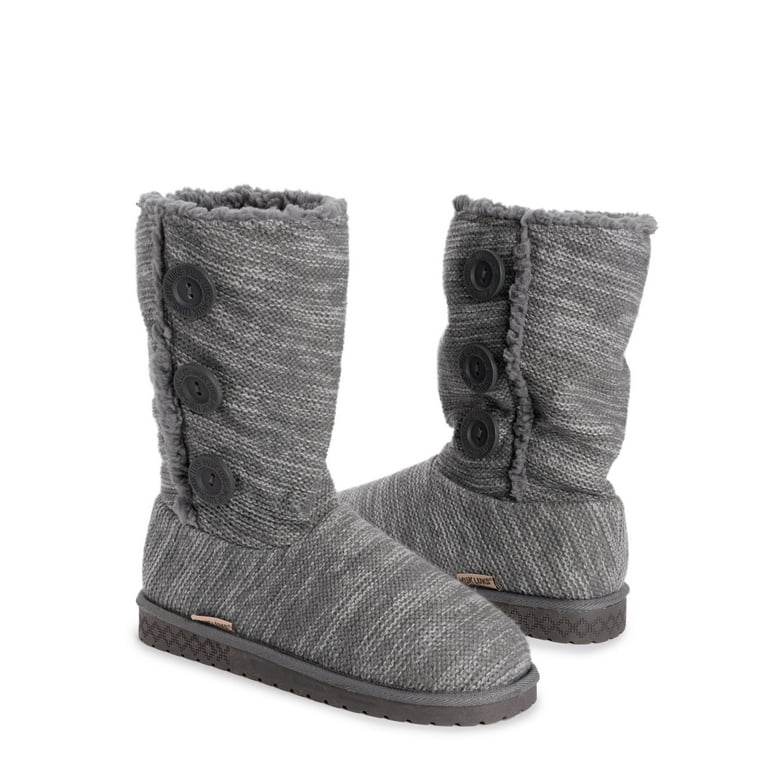 Muk Luks Women s Angel Faux Fur Lined Side Button Knit Boots