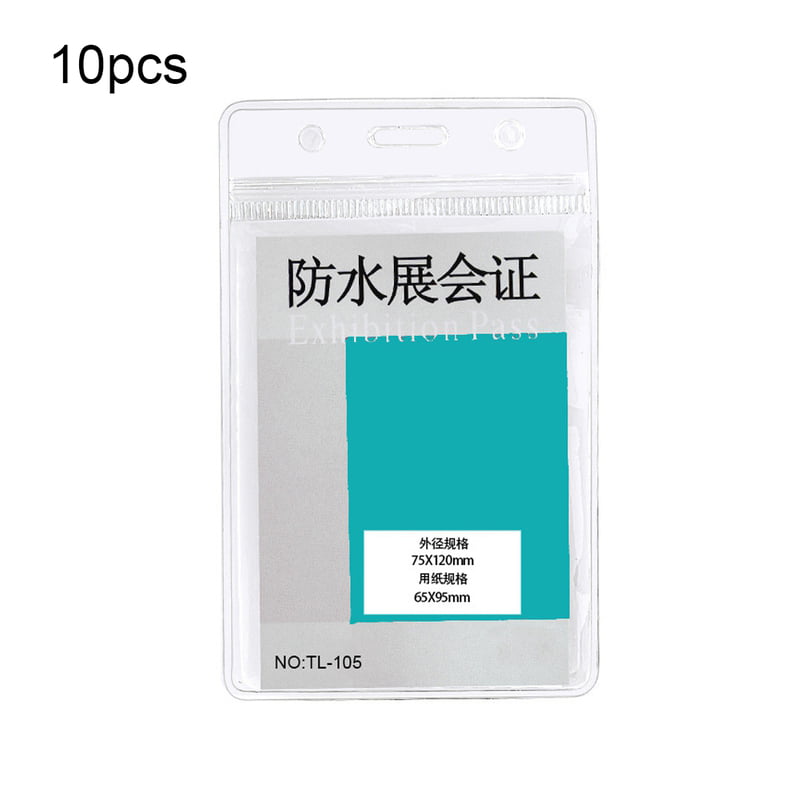 5/10PCS Vertical Transverse Clear Plastic ID Name Card Badge Pocket Holder 
