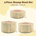 thumbnail image 3 of Gymax 3 PCS Tree Stump Stool Set w/Wood Printing Nature Decoration & Different Height Natural, 3 of 10