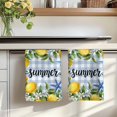 thumbnail image 7 of Summer Lemon Kitchen Towels Set of 2, Coastal Starfish Shells Pastoral Floral Blue Plaid Absorbent Dish Towels for Kitchen, Microfiber Hand Towel, Quick Drying Tea Towel for Cleaning Dishcloths, 7 of 7