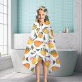 thumbnail image 6 of Mixed Fruits Leaves White Pattern Hooded Bath Towel，50"x30" for Ages 3 To 12 Kids, Quick Dry Lightweight Soft Microfiber Hood Beach Towel Cover Up for Kids, 6 of 7