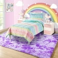 thumbnail image 7 of LOCHAS Soft Area Rugs Tie-dyed Print Shaggy Fluffy Carpets for Living Room Bedroom Nursery Kids Play Mat 5'x8', Purple, 7 of 7