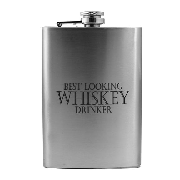 8oz Best Looking Whiskey Drinker Flask L1 Fun Silly Novelty