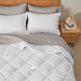 thumbnail image 3 of Flymme King Size Comforter Sets White,7 Pieces Bed in a Bag King Quilted Diamond Complete Bedding Sets with Comforter, Sheet, Pillowcases & Shams, 3 of 8