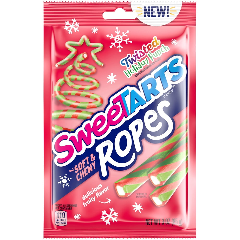 SweeTarts Holiday Punch Red & Green Twisted Ropes Candy, 3oz (12 Count