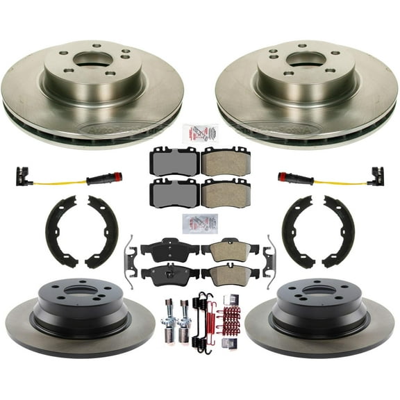 Disc Brake Rotors & Brake Pads For Mercedes Benz E350 2006 W/ Rear Solid
