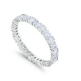 thumbnail image 6 of Princess Full Eternity Baguette Round Ring CZ 925 Sterling Silver Size 8, 6 of 7
