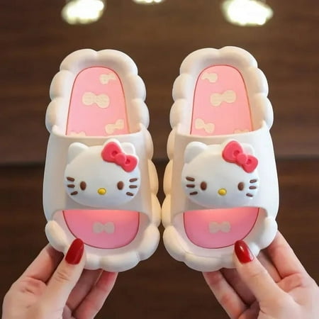 

GQ Sanrios Cinnamoroll HelloKittys Anime Figure Cartoon Summer Indoor Sandals Shower Room Non-slip Shoe Cute Adult Children Slipper