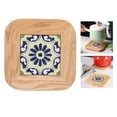 thumbnail image 4 of Protectores de platos, posavasos de madera, almohadillas aislantes para mesa de cocina y comedor Tipo D, 4 of 9