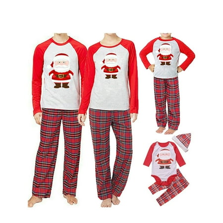 

Zukuco Christmas Family Pajamas Matching Sets Santa Claus Christmas Pjs for Adult Women Kids Baby