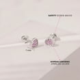 thumbnail image 4 of 925 Sterling Silver Pave CZ Heart Screw Back Earrings Babies Infants Girls, 4 of 7