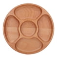 thumbnail image 2 of Wooden Round Shape Food Divided Plate, Simple Style and Fashionable, Suitable for Storage of Snacks, with Multiple Compartments, a Nice Decor for Your Kitchen, 2 of 7