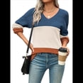 thumbnail image 1 of Suéter Informal de Larga con Cuello en V, Tejido Acanalado y Crochet Ligero para Mujer (Otoño 2025) Albaricoque S, 1 of 7