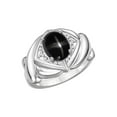 thumbnail image 1 of RYLOS Bagues pour Femmes Bague en Or Blanc 14K XOXO Câlins et Baisers Bague Pierre Précieuse 9x7 mm et Diamant Mars Saphir Étoilé Noir Bijoux pour Femmes Taille 10, 1 of 7