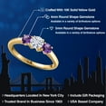 thumbnail image 2 of Gem Stone King 10K Yellow Gold White Moissanite and Purple Amethyst Engagement Ring for Women | 1.00 Cttw | Round 5MM | Gemstone Birthstone | Size 5, 2 of 7