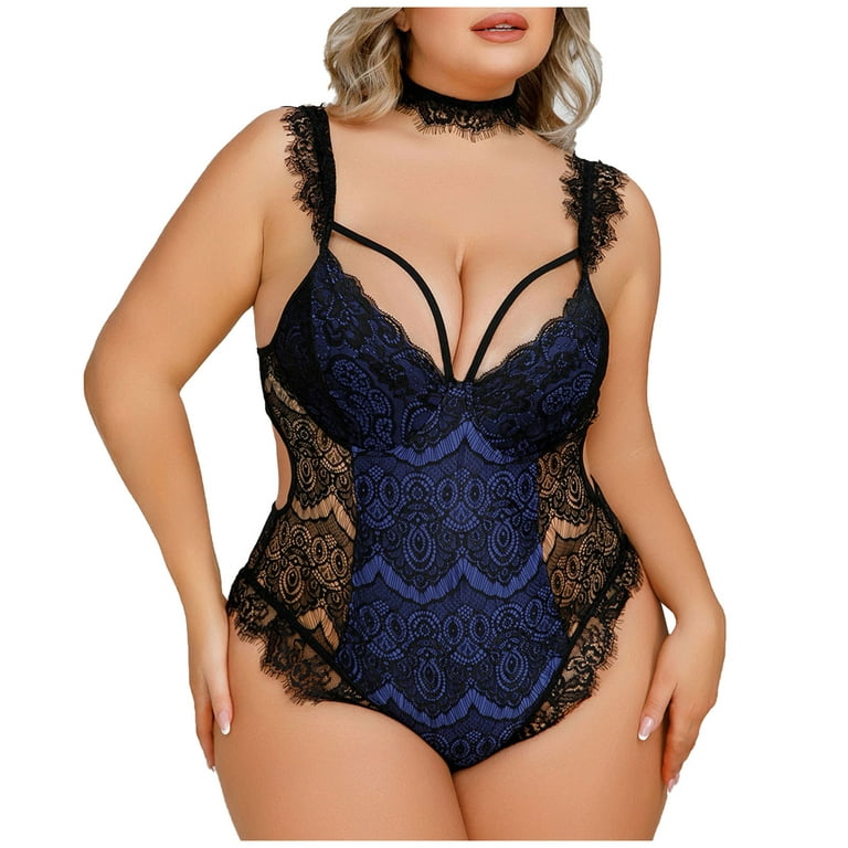 Leesechin Bodysuits for Women Clearance Sexy Plus Size Lingerie Lace Open  Crotch Hollow Out Temptation Babydoll Underwear Sleepwear Bodysuit  Playsuits