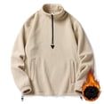 thumbnail image 4 of Men's Long Sleeve Fleece Quarter Zip Pullover Sweatshirt Men's Fluffy Polar Fleece Sweatshirt Solid Color Half Zip Unisex Hoodie Pullover Casual Lightweight Sweatshirt, 4 of 4