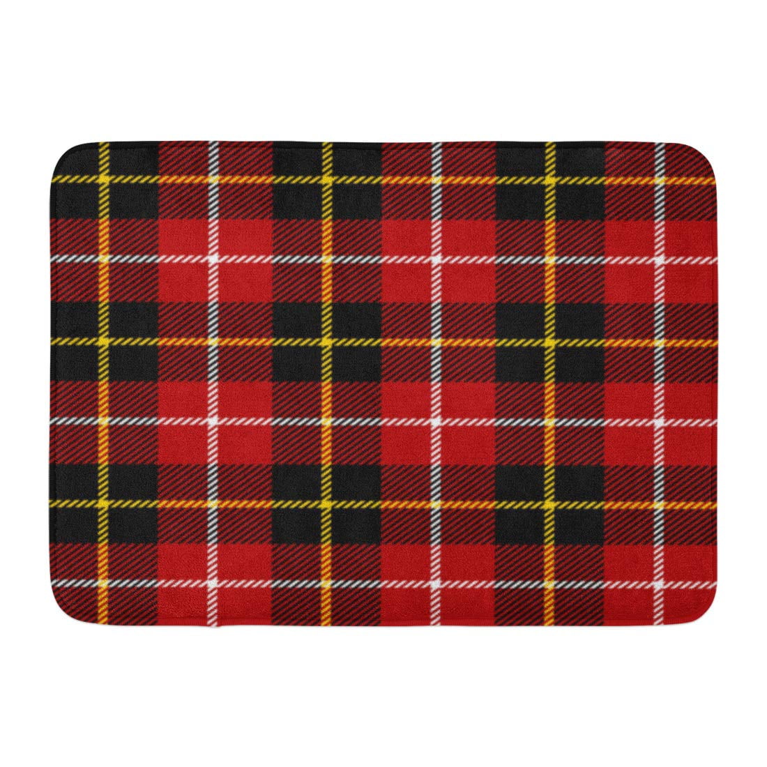 GODPOK White Checkered Red Traditional Tartan Pattern Black Plaid