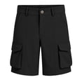 thumbnail image 2 of WOYY Kids School Cargo Shorts Boys Girls High Waisted Uniform Shorts, Sizes 5-15, Black, 2 of 7