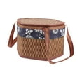 thumbnail image 1 of Contenedor de almacenamiento de alimentos de cesta de bambú con mangueras dobles Canasta de picnic versátil envolvente de regalo portátil para al aire Lateral22cm altura16 cm, 1 of 9