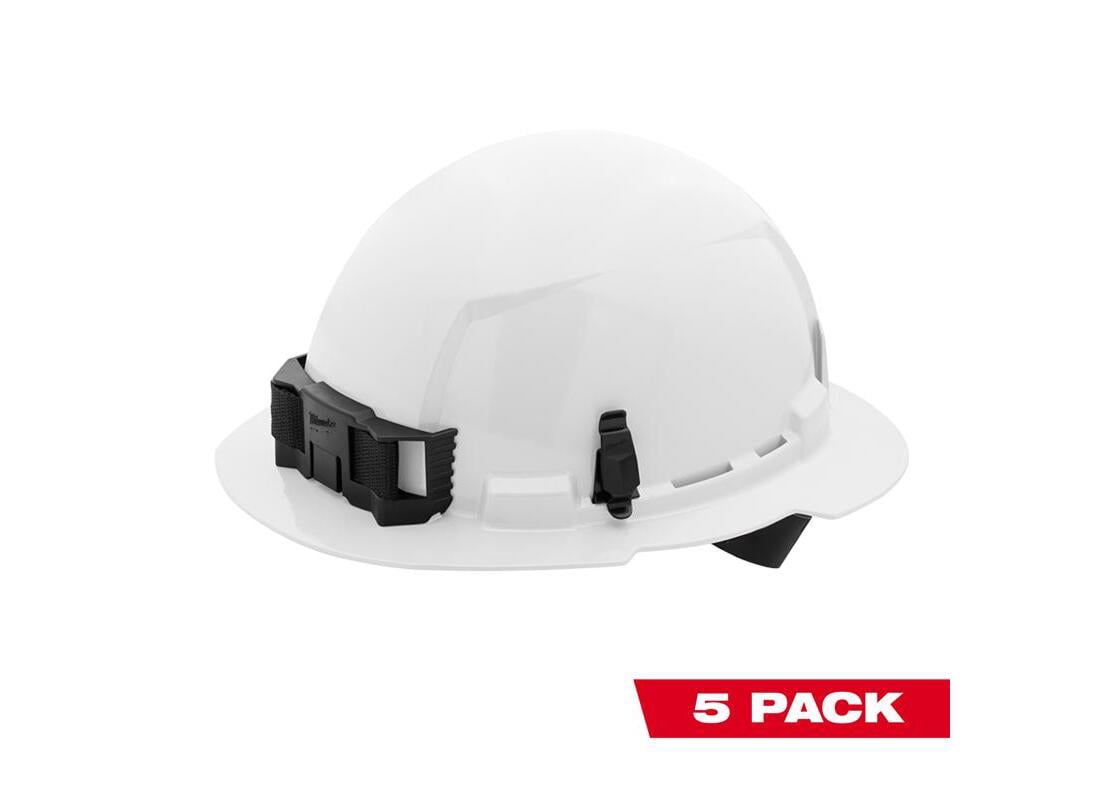 Milwaukee 48-73-1101 Full Brim Hard Hat BOLT 4-Point Ratchet Type 1 Class E Non-Vented White White