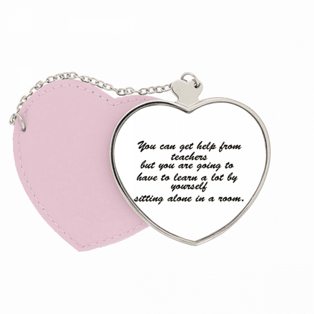 Learning Depends On Yourself Miroir Sac de Voyage Maquillage Cœur Rose