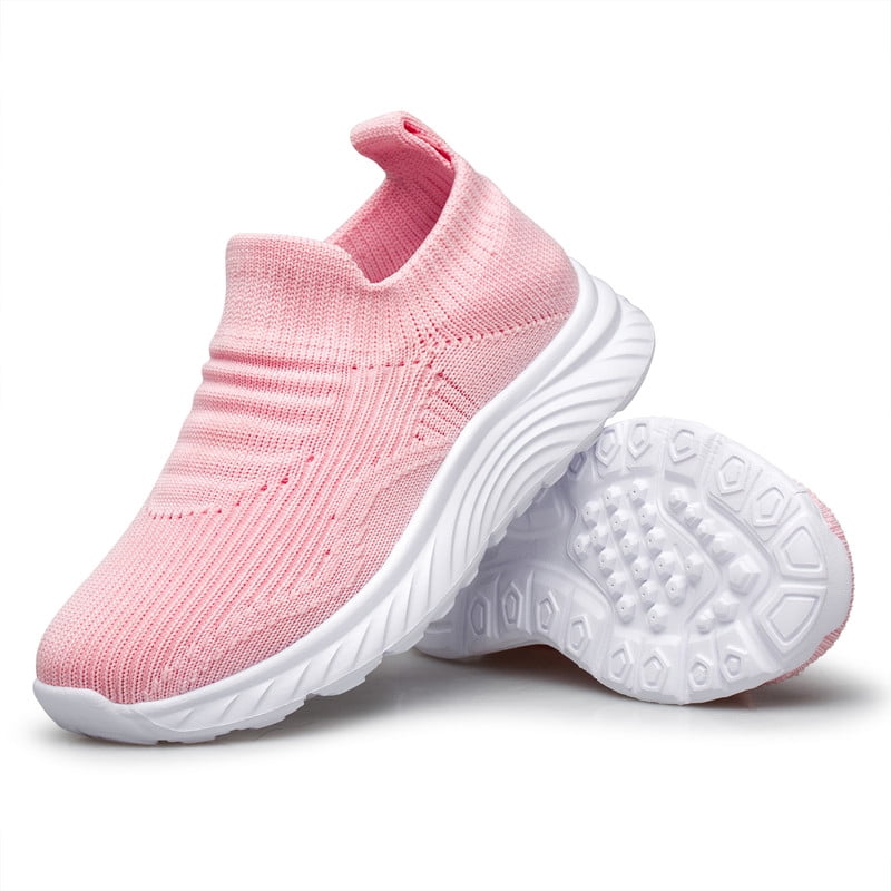 vibdiv Girls Shoes Non-Slip Running Sneakers Lightweight Breathable Tennis Kids School Shoes Pink Toddler Size 6