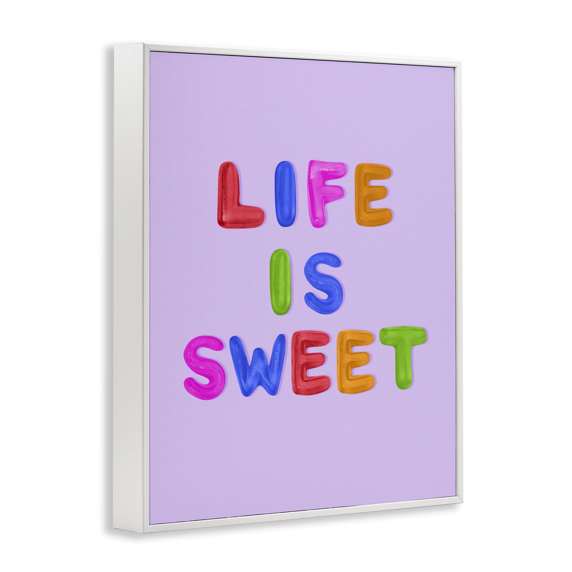 Stupell Industries Life Is Sweet Gummies White Framed Giclee Art, design by LISH Creative