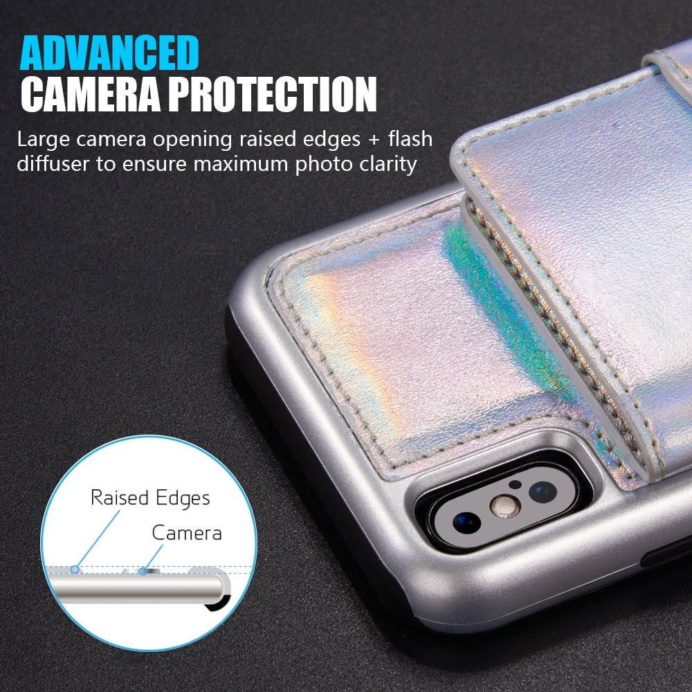 Holographic Hybrid Wallet Case for for iPhone X ,iPhone Xs