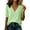 Green, variant on Women V Neck Short Sleeve Rolled Cuff Casual Blouse