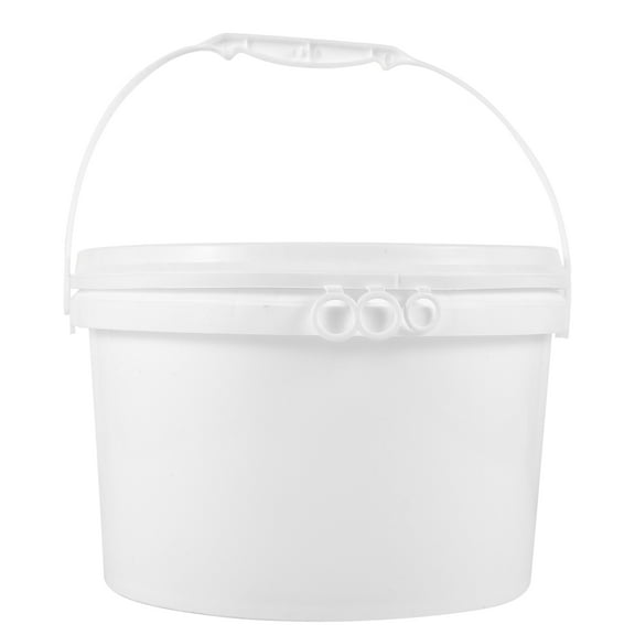 TEHAUX White Plastic Water with Lid, 1-Pack Bucket for Outdoor and Indoor Use