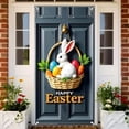 thumbnail image 2 of YWIYIUD 1PC Happy Easter Door Cover Easter Decorations, 71x35 Inch Easter Rabbit Eggs Door Banner Welcome Easter Banner Spring Theme Rabbit Door for Front Door Wall Indoor Outdoor Home Decor, 2 of 7