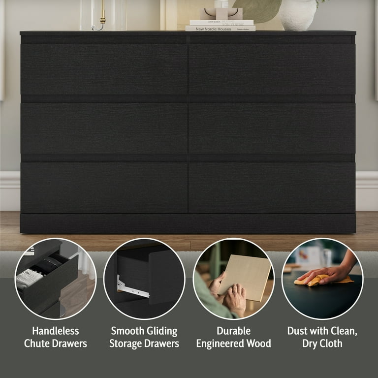 living essentials by hillsdale modern wood 6 drawer dresser Living Essentials by Hillsdale Delmar Wood 6 Drawer Dresser - Overstock