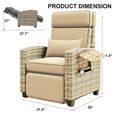 thumbnail image 2 of 1 PCS Outdoor Recliner Chair, Patio Lounge Chair with Adjustable Backrest & Footrest, 145° Reclining Chair, Flip-Up Side Table and Removable Khaki Cushion for Poolside, Deck, Balcony, Garden, 2 of 7