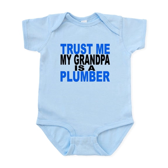 CafePress - Trust Me My Grandpa Is A Plumber Body Suit - Baby Light Bodysuit, Size Newborn - 24 Months
